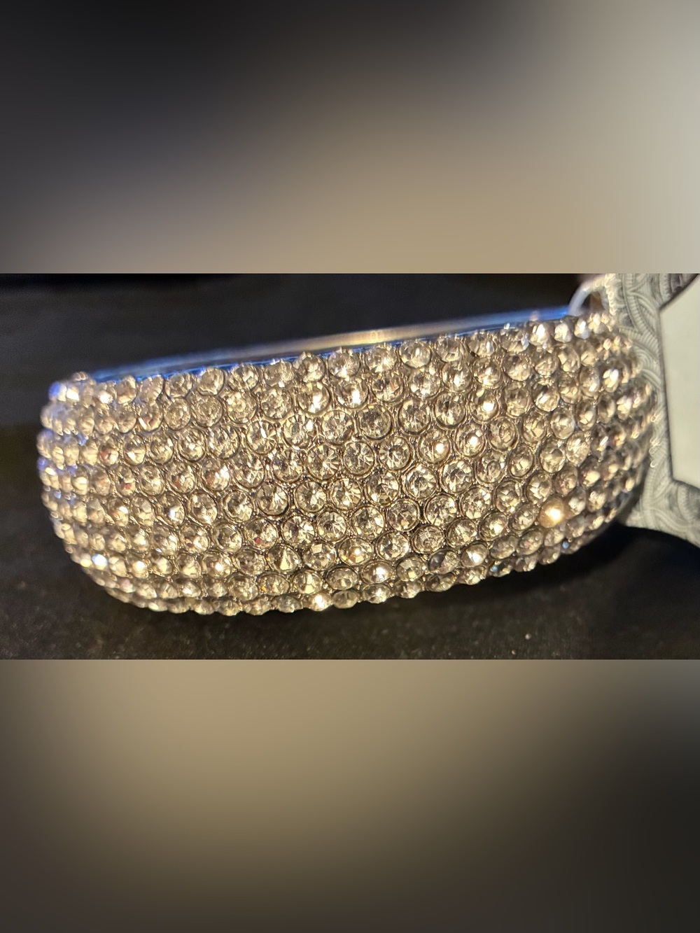Crystal Cuff Bracelet - Silver Tone